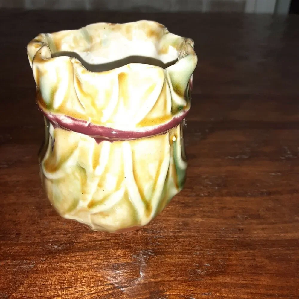 Vintage Asian Boot Vase W/ Wise Man& Frog